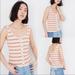 Madewell Tops | Madewell Kingston Button Front Sweater Stripe Tank | Color: Cream/Orange | Size: M