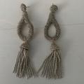 Anthropologie Jewelry | Anthropologies Silver Beaded Tassel Earrings | Color: Silver | Size: Os