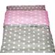 MillaLu 4 Pcs Baby Nursery Bedding Set fit to Cot Bed 140x70cm (White Dots on Grey and Pink)