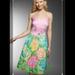 Lilly Pulitzer Dresses | Lilly Pulitzer Joss Dress Midi Floral Print Dress | Color: Green/Pink | Size: 4