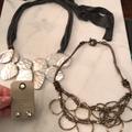Anthropologie Jewelry | Anthropologie Bundle 2 Bib Necklace And Earrings | Color: Gold/Silver | Size: Os