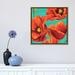 iCanvas Red Poppies on Teal I by Studio W - Print Canvas in Green/Red | 18 H x 18 W x 1.5 D in | Wayfair STW133-1PC6-18x18-FF03