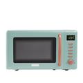 Haden Dorchester Green Microwave Oven - 20L 800W Microwave, Digital Controls, 5 Power Levels - Ideal Countertop Microwave with Wood Effect Finish, Small Kitchen Space