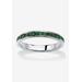Women's Sterling Silver Simulated Birthstone Stackable Eternity Ring by PalmBeach Jewelry in May (Size 6)