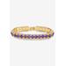 Women's Gold Tone Tennis Bracelet (10mm), Round Birthstones and Crystal, 7" by PalmBeach Jewelry in February