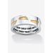 Women's Gold Ion-Plated Stainless Steel Two-Tone "Footprints in the Sand" Ring by PalmBeach Jewelry in Stainless Steel (Size 13)