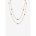 Women's Gold Tone Endless 48" Necklace with Princess Cut Birthstone by PalmBeach Jewelry in July