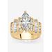 Women's Gold-Plated Marquise Cut Step Top Engagement Ring Cubic Zirconia by PalmBeach Jewelry in Gold (Size 8)