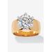Women's Yellow Gold-Plated Cubic Zirconia Solitaire Engagement Ring by PalmBeach Jewelry in Cubic Zirconia (Size 10)