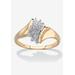 Women's Gold & Sterling Silver Diamond Cluster Ring by PalmBeach Jewelry in Gold (Size 11)