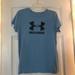 Under Armour Tops | Blue Under Armour Tshirt With Navy Blue Logo | Color: Blue | Size: S