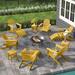 Three Posts™ Hartington 12 Piece Plastic/Resin Folding Adirondack Chair w/ Ottoman & Table Plastic/Resin/ in Yellow | 35 H x 29 W x 36 D in | Wayfair