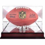 Tampa Bay Buccaneers 2020 NFC Champions Mahogany Logo Football Display Case