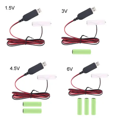 Éliminateur de piles AA LR6 câble d'alimentation USB remplacement de 1 à 4 piles AA 1.5V