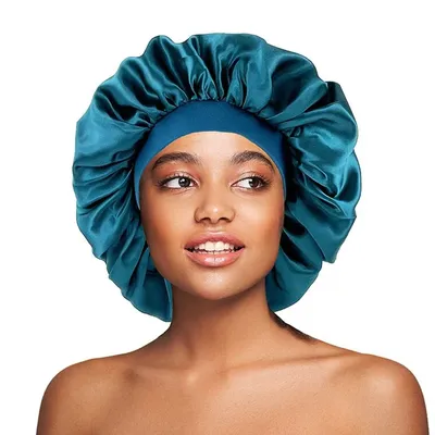 Haute élasticité à larges bords femmes Turban chapeau grand imprimé Bonnet en soie bonnet de sommeil