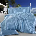 Parure de lit en rayonne satinée ensemble de couverture de lit simple double jumeau king size