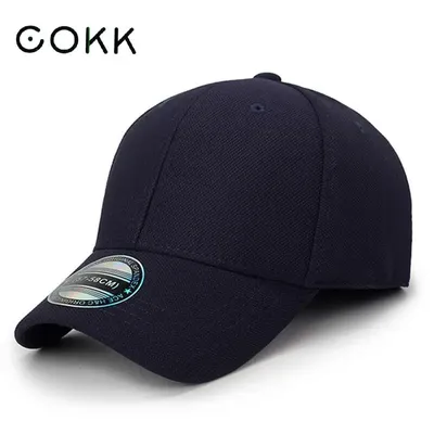COKK-Casquette de Baseball pour Homme et Femme Chapeau de Camionneur Noir Snapback Ajusté Fermé