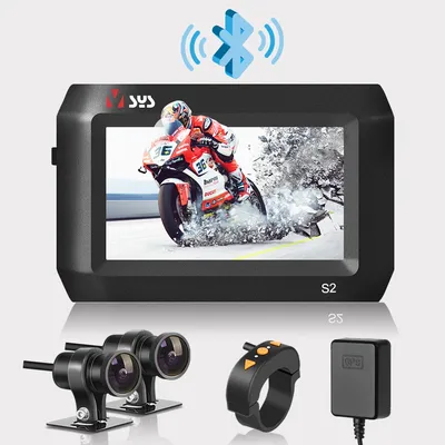 VSYS-Enregistreur de caméra de tableau de bord DVR pour moto Mode de stationnement TPMS Étanche