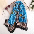 Injplanchers f-Foulards classiques pour femmes châle rond en mousseline de soie bandana doux