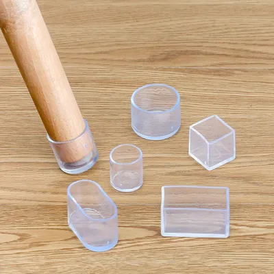Chaussettes en silicone transparentes pour pieds de chaise couvre-pieds carrés pour table et sol