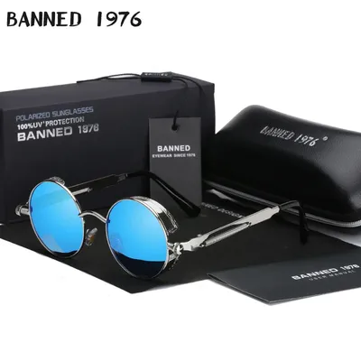 Lunettes De soleil Punk Steampunk rétro rondes en métal HD polarisées lunettes De soleil Vintage