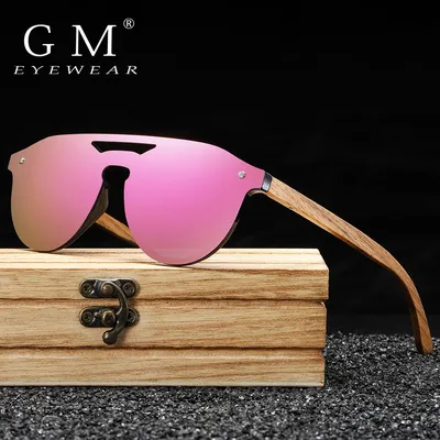 GM – lunettes de soleil polarisées en bois de zèbre naturel pour hommes et femmes en bambou