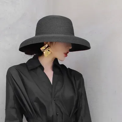 Prévention SITI U-Chapeau de paille de style Hepburn pour femmes et filles casquette de soleil