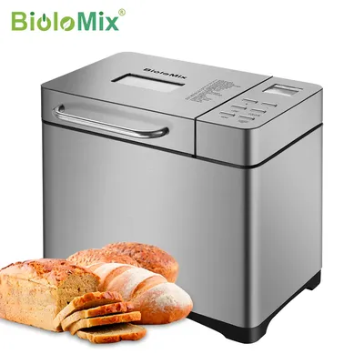 Biolomix – Machine à pain automatique en acier inoxydable 1KG 19 en 1 650W Machine à pain
