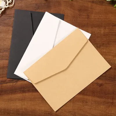 Enveloppes vierges en papier kraft blanc et noir lot de 10 pièces de 12x17cm pour carte postale et