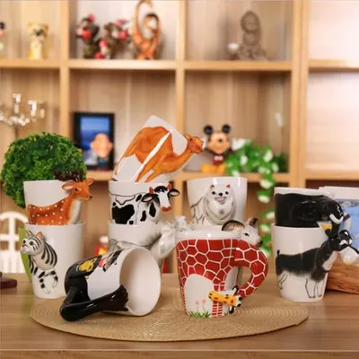 Tasse à café en céramique de CFen A's tasse à thé au lait forme d'animal 3D tasse d'animaux