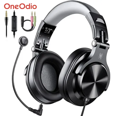 Oneodio – A71D casque gaming de jeu filaire 3.5mm sur l'oreille avec Microphone détachable pour PC