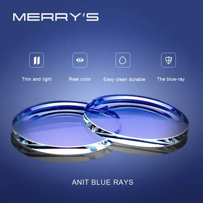 MERRYS – Lentilles anti lumière bleue 1 56 1 61 et 1 67 résine asphérique lunettes myopie