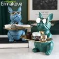 ERMAKOVA-Sculpture Bouledogue Français Nordique Figurine Chien Statue Clé Rangement Bijoux