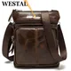 WESTAL – sac à bandoulière en cuir véritable pour homme sacoche à rabat sacoche en cuir naturel