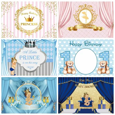 Toile de fond de douche de bébé nouveau-né garçon ou fille prince ou princesse décor de fête de