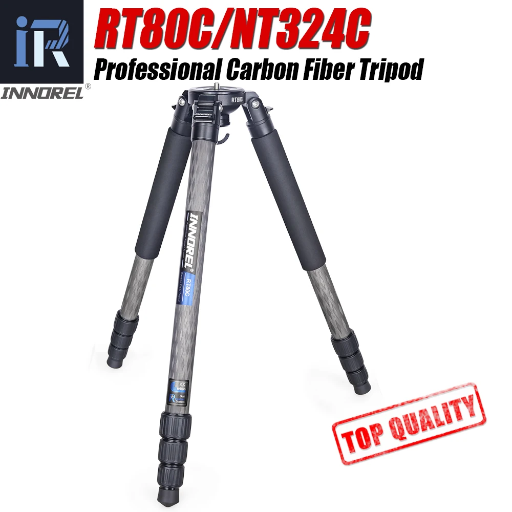 Trépied professionnel en Fiber de carbone RT80C/NT324C, pour caméra DSLR, caméscope vidéo, observation d