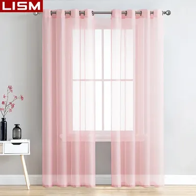 LISM-Rideaux transparents en tulle blanc pour salon chambre à coucher cuisine fenêtres rideaux