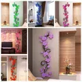 Autocollant mural 3D romantique Rose fleur Sticker mural amovible en vinyle pour la décoration de