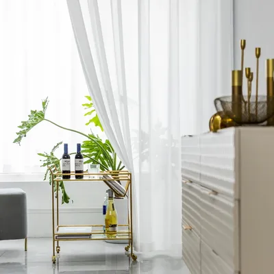 Rideaux en tulle blanc pour salon décoration moderne en mousseline de soie rideaux de cuisine