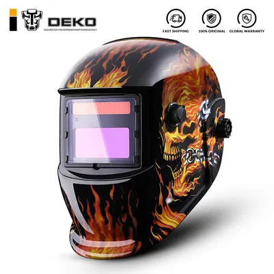 DEKO-Cagoule de soudure solaire avec obscurcissement automatique tête de mort réglable gamme