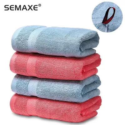 SEMAXE Juego de toallas de algodón baño SPA alta absorción suave y no destiñe 4 toallas de mano