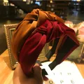 Haimeikang – bandeau noué en Satin pour femmes couleurs unies accessoires de coiffure
