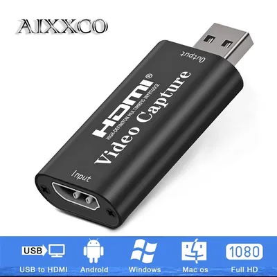 AIXXCO 4K capture vidéo USB carte HDMI boîtier d'enregistrement pour PS4 DVD caméscope caméra