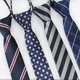 Cravate à rayures pour hommes 45x5cm/6cm couleur unie loisirs slim facile paresseux fermeture