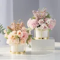 Vase en céramique européen pour bureau café pot de fleur Élde bureau ameublement artisanat de