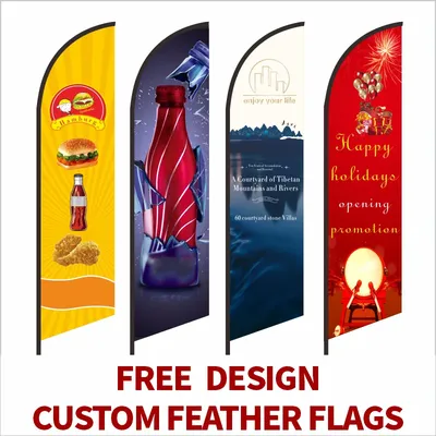 Bannière avec image de plumes de plage impression personnalisée Design gratuit Promotion
