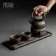 Poêle à thé chaude en poterie grossière style japonais fait à la main chauffe-thé vintage