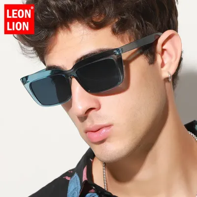 Leondiscuting-Lunettes de soleil rectangulaires rétro pour hommes et femmes lunettes vintage