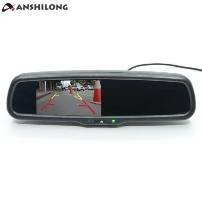 ANWinterLONG-Rétroviseur LCD TFT universel remplacement intérieur moniteur de voiture entrée