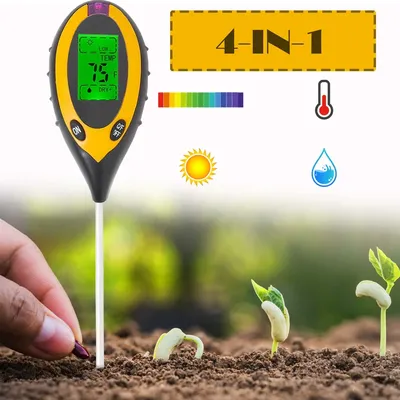 Testeur de pH de terrain kit pour les fleurs 3/4 en 1, test d'acidité du sol, PH légèrement humide,